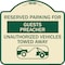 Signmission Reserved Parking for Guest Preacher Unauthorized Vehicles Towed Away Alum, 18" x 18", TG-1818-23101 A-DES-TG-1818-23101 - alternate 1